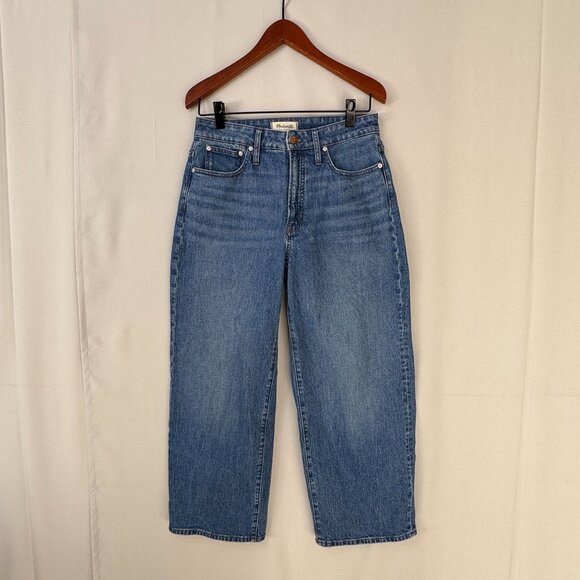 Madewell The Curvy Perfect Vintage Wide Leg Crop Jeans Cresslow Wash Size 30 - Picture 3 of 15